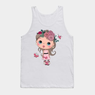 Cute little girl princess in pink dress. Tank Top